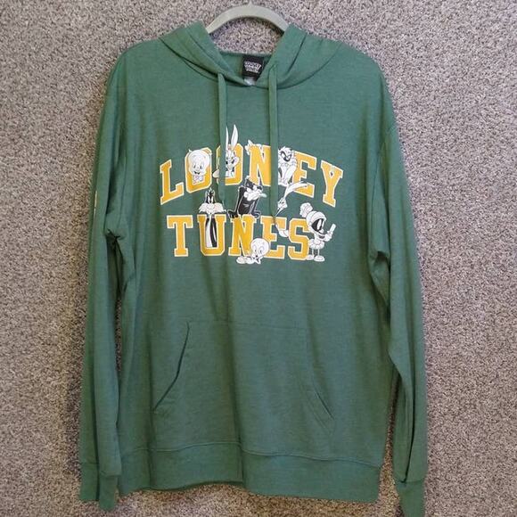 New Looney Tunes Green Hoodie Size L - Picture 1 of 10